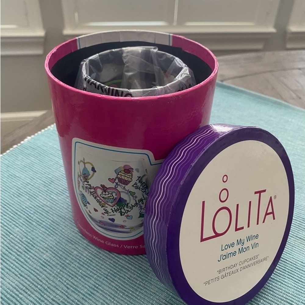 Lolita by Enesco - Birthday Cupcake Stemless Wineglass 20 oz